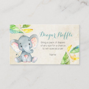 Schattigee olifant - Luier Raffle Kaart