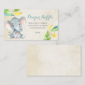 Schattigee olifant - Luier Raffle Kaart (Voorkant / Achterkant)