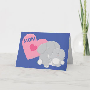 Schattigee olifant mama en Baby Moederdag Kaart