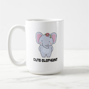 Schattigee olifant met bloemenhoofdband koffiemok