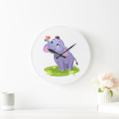 Schattigee Olifant met vlinder wandklok Grote Klok (Huis)