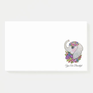 Schattigee olifant met wilde bloemen in Waterverf Post-it® Notes