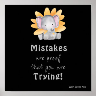 Schattigee olifant Motivatie aangepaste poster