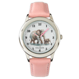 Schattigee olifant naam toevoegen meisjes horloge