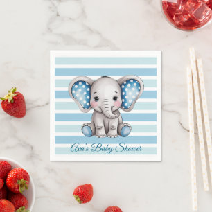 Schattigee olifant Polka Dots Boy Baby shower Servet