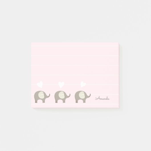 Schattigee olifant post het merkt op post-it® notes (Voorkant)