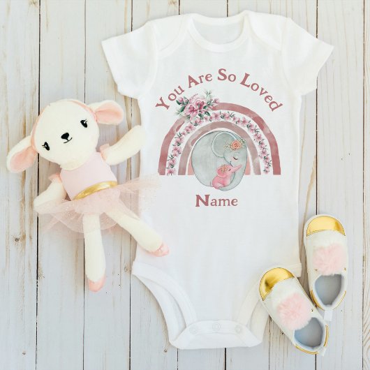 Schattigee olifant regenboog romper