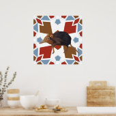 Schattigee olifant spitsmuis leuk kleurrijk patroo poster (Keuken)