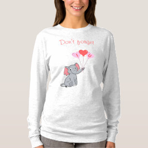 Schattigee olifant Valentijnsdag T-shirt