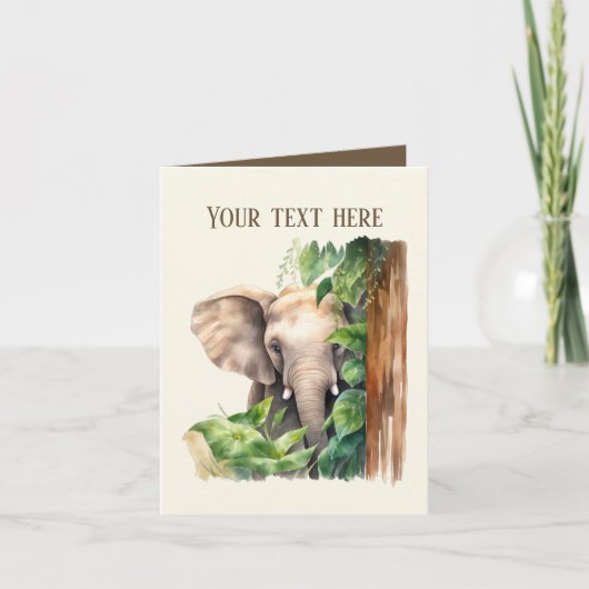 Schattigee olifant voeg tekst toe voor elk doel kaart (Voorkant)