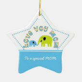 Schattigee Olifanten Moeder Kind Moederdag cadeau Keramisch Ornament (Voorkant)