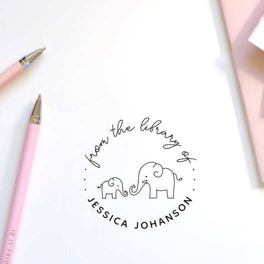 Schattigee olifantenfamilie uit het LIbrary van he Rubberstempel