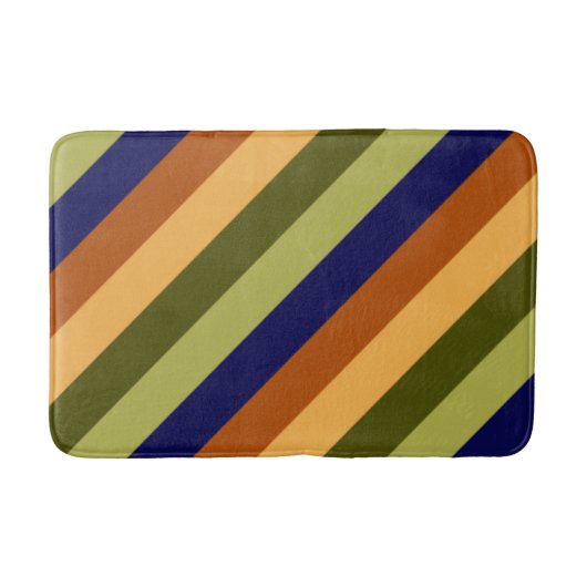 Schattigee Olijfsalie Navy Stripes Medium Bath Mat (Voorkant)
