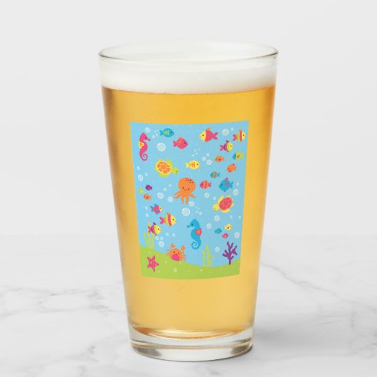 Schattigee onderwaterscène glas (Voorkant gevuld)