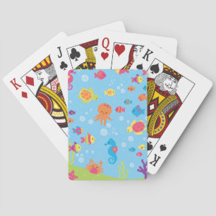 Schattigee onderwaterscène pokerkaarten