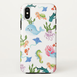 Schattigee onderwatervrienden - Ocean Animals Patt iPhone XS Hoesje