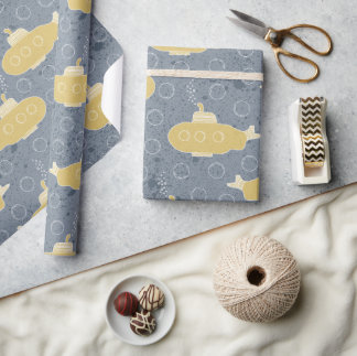 Schattigee onderzeeboot Boys Nautisch Baby shower Cadeaupapier