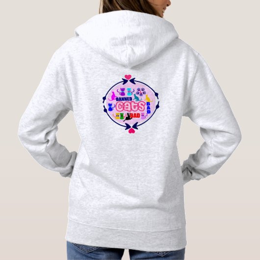 😻🐾↷ Schattigee ondeugende kattenfamilie Fabulous Hoodie (Achterkant)