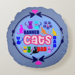 😻🐾↷ Schattigee ondeugende kattenfamilie zacht & Rond Kussen