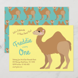 Schattigee One Hump Camel Kinder 1e verjaardagsfee Kaart