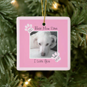 Schattigee One Photo Lichte Roze Hondenpoten Lijst Keramisch Ornament