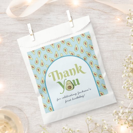 Schattigee Onederful avocado 1e Verjaardag Dank u  Bedankzakje (Geknipt)