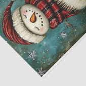 Schattigee Ongewone Slapen Rustieke Sneeuwman BA4 Tissuepapier (Detail)