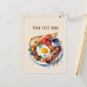 Schattigee ontbijtliefhebbers tekst toevoegen briefkaart