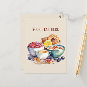 Schattigee ontbijtliefhebbers tekst toevoegen briefkaart