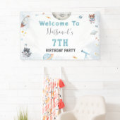 Schattigee ontploffing uit de ruimte thema verjaar spandoek (Insitu)