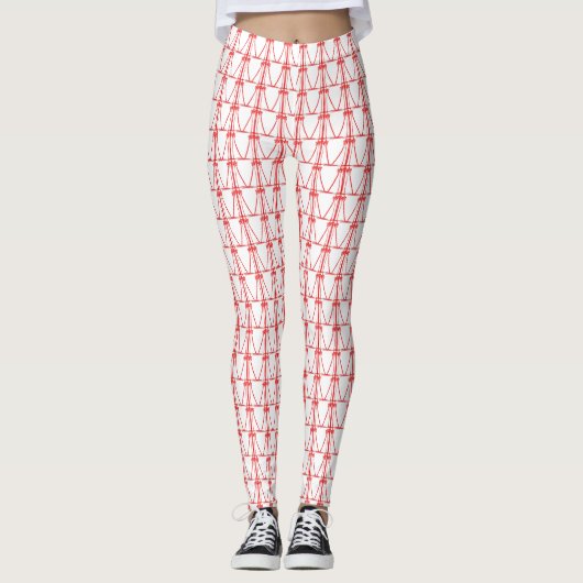 Schattigee ooit, Kokosnootbomen Silhouette Kerstmi Leggings (Voorkant)