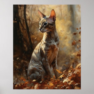 Schattigee Oosterse Korthaar Cat Art Print Poster