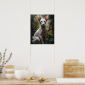 Schattigee Oosterse Korthaar Cat Art Print Poster (Keuken)