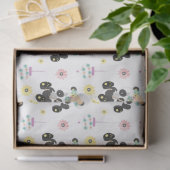 Schattigee oosterse panda's patroon op wit tissuepapier (Geschenk)