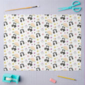 Schattigee oosterse panda's patroon op wit tissuepapier (Craft)