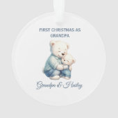 Schattigee opa Beren gepersonaliseerde kerst Ornament (achterkant)