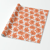 Schattigee Oranje Betta Vis en Polka Dots Cadeaupapier (Uitgerold)