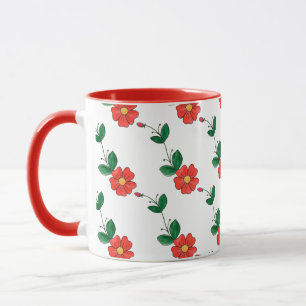 Schattigee Oranje Bloemen, Knoppen en Bladeren Pat Mok