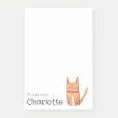Schattigee oranje cartoon kattennaam post-it® notes (Voorkant)