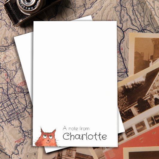 Schattigee oranje cartoon kattennaam post-it® notes