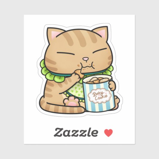 Schattigee Oranje Cat Baby Sticker (Vel)