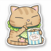 Schattigee Oranje Cat Baby Sticker (Voorkant)