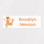 Schattigee oranje Danssalamander gepersonaliseerd Labels (Design 2)