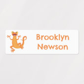 Schattigee oranje Danssalamander gepersonaliseerd Labels (Design 1)