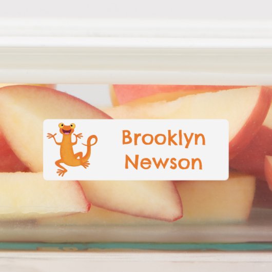 Schattigee oranje Danssalamander gepersonaliseerd Labels (Aangebracht)