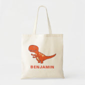 Schattigee Oranje Dinosaurus Kinder Tote Bag (Voorkant)