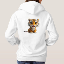 Schattigee Oranje en witte tijger Hoodie