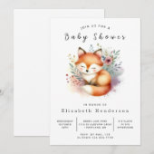 Schattigee Oranje Fox Theme Fox Baby shower Kaart (Voorkant / Achterkant)