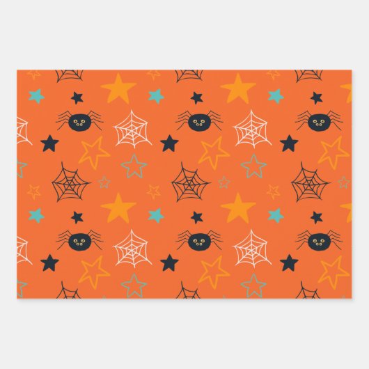 Schattigee Oranje Paarse Groene Leuke Halloween Pa Inpakpapier Vel (Voorkant 2)