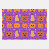 Schattigee Oranje Paarse Groene Leuke Halloween Pa Inpakpapier Vel (Voorkant)